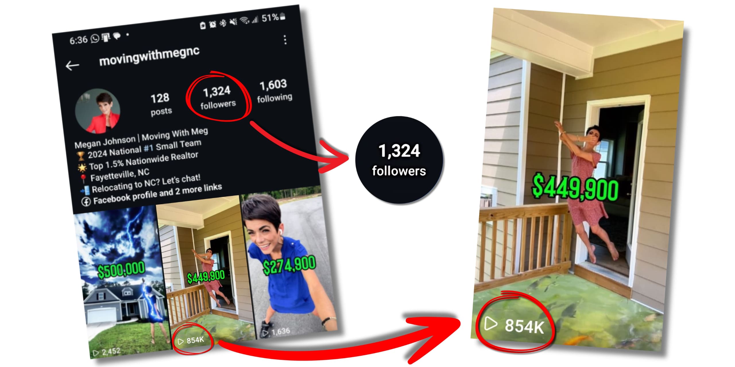 Megan dengan cepat mencetak 854 ribu penayangan tanpa pengikut yang banyak!